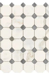 Calacatta Gold Octagon (w/Blue-Gray) Mosaic Marble Tile Polished or Honed