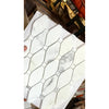 White marble Calacatta Gold Octave long octagon mosaic tile with geometric hexagonal pattern and subtle gray veining