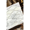 White marble mosaic tile with geometric hexagonal pattern and subtle gray veining calacatta gold octave mosaic tile polished or honed