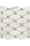 Calacatta Gold Octave (Long Octagon) (w/Ming-Green) Mosaic Marble Tile Polished or Honed