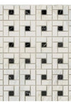 Calacatta Gold Pinwheel (w/Black) Mosaic Marble Tile Polished or Honed