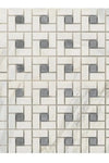 Calacatta Gold Pinwheel (w/Blue-Gray) Mosaic Marble Tile Polished or Honed