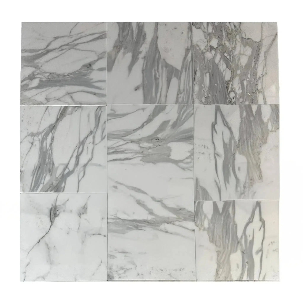 Nine Calacatta Gold Supreme 12X12 Polished Marble Tiles for sale at $12.49/Sq.Ft