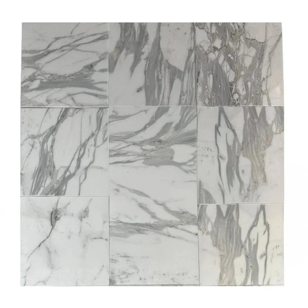 Nine Calacatta Gold Supreme 12X12 Polished Marble Tiles for sale at $12.49/Sq.Ft