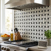 Black and white Calacatta Gold triple-weave mosaic marble tile backsplash polished or honed for wall use