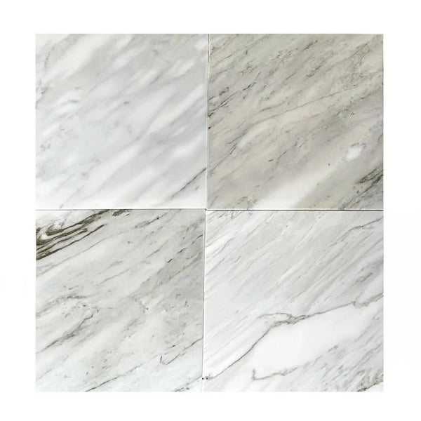 Four Calacatta Gray Marble Tiles showcasing polished finish and elegant design