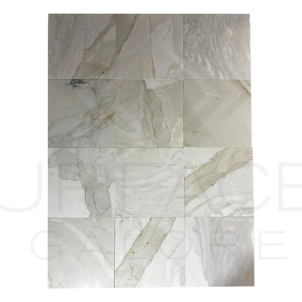 Rectangular arrangement of Calacatta Gray 12X12 Polished Marble Tile 300 Sq.Ft