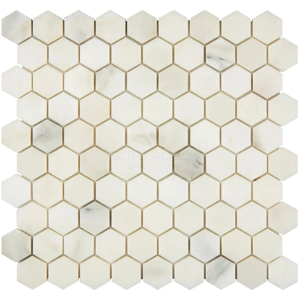 Calacatta Oliva Marble Honeycomb Mosaic Tile Sheet for Elegant Interior Design
