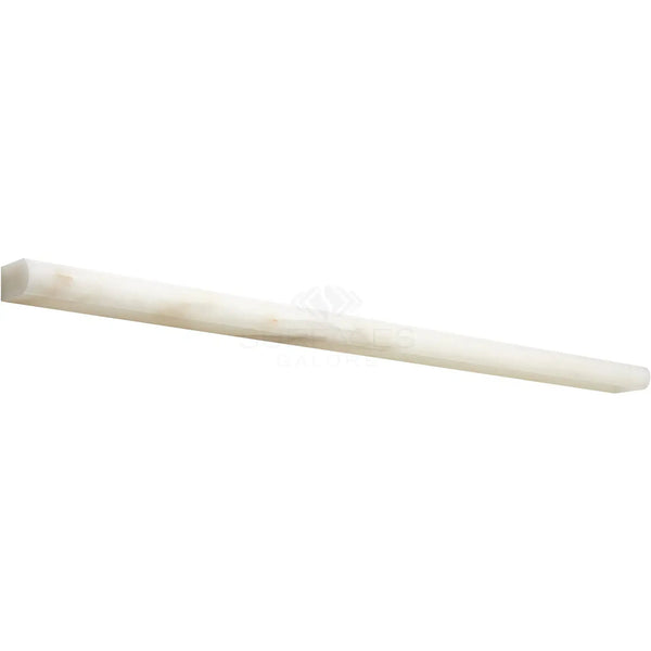 Tapered white chalk stick featured in Calacatta Oliva Marble Pencil Liner Molding