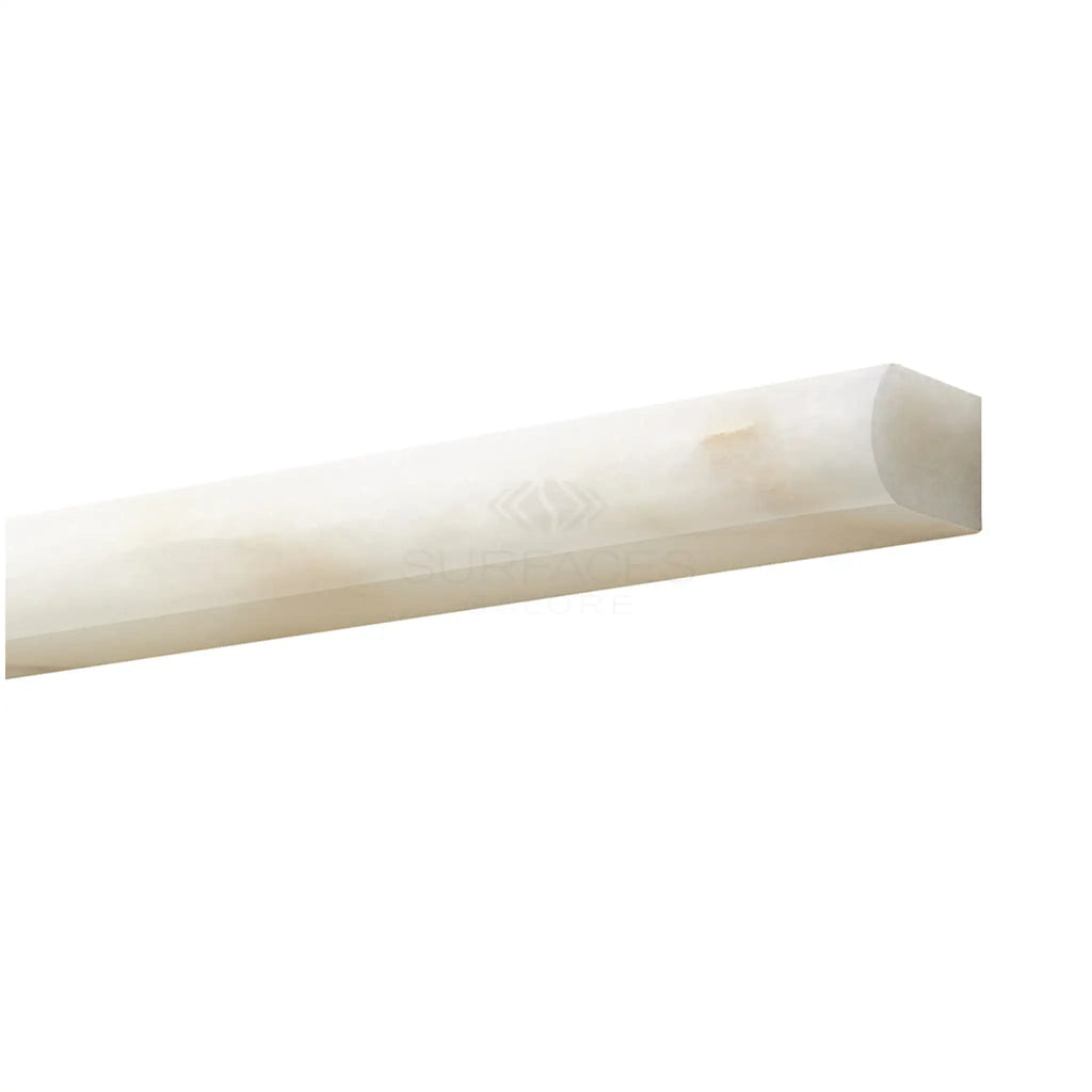 Calacatta Oliva Marble 1/2X12 Pencil Liner Molding in polished white marble finish