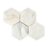 Calacatta Oliva Marble 10 Inch Hexagon Mosaic Tile in Polished or Honed Finish