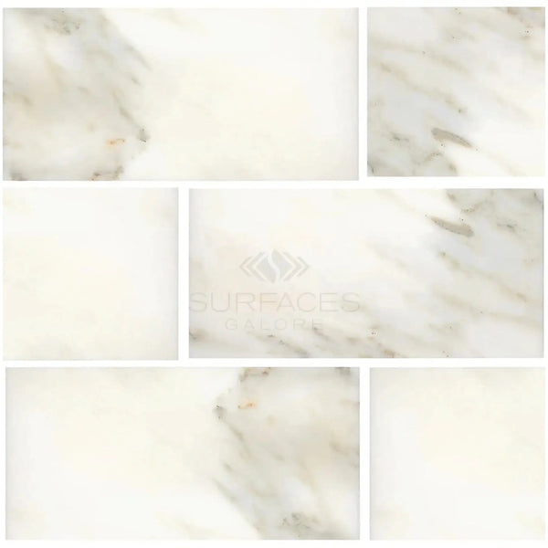 Calacatta Oliva Marble 12X24 Tile polished and honed in elegant arrangement