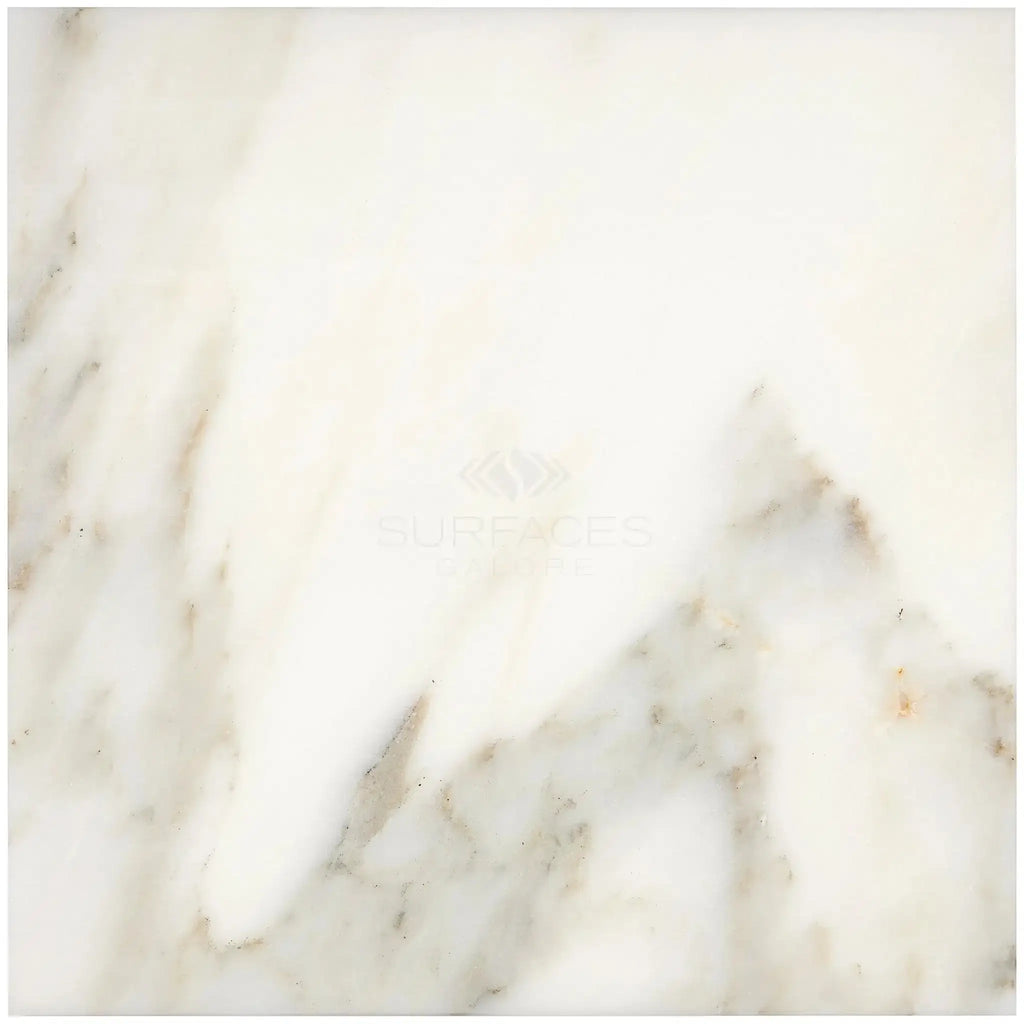 White Marble Slab from Calacatta Oliva Marble 18X18 Tile Polished or Honed