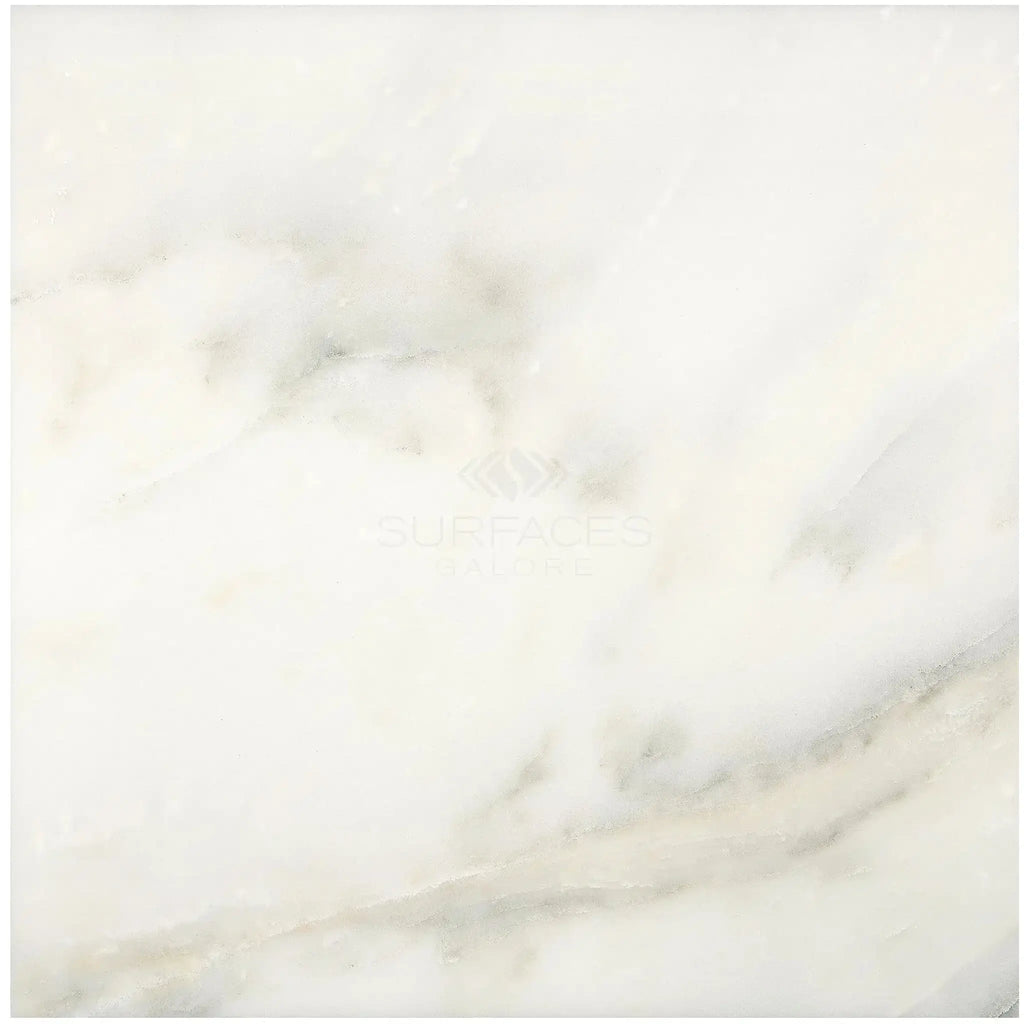 Calacatta Oliva Marble 18X18 Tile in polished or honed white marble finish