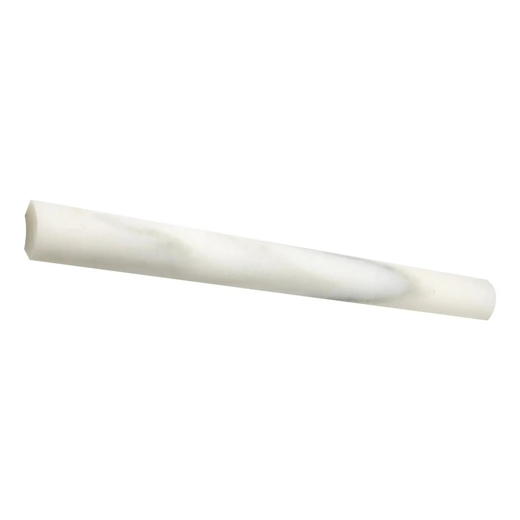 White marble cylinder from Calacatta Oliva Marble 1X12 Quarter-Round Molding Trim