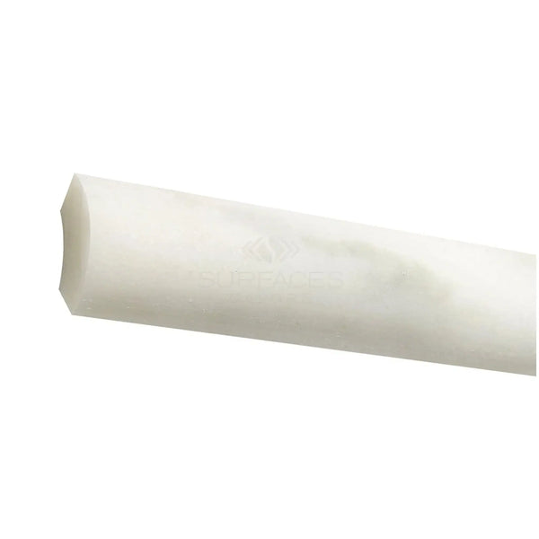 White rounded molding of Calacatta Oliva Marble 1X12 Quarter-Round Trim