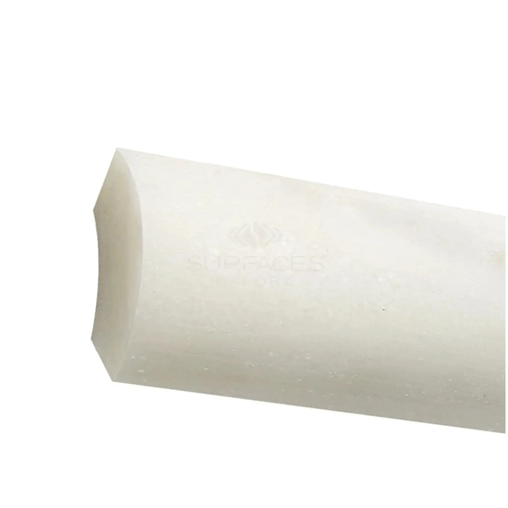 White semi-rigid hexagonal rod from Calacatta Oliva Marble quarter-round molding trim
