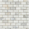 White marble brick mosaic tile from Calacatta Oliva, polished or honed finish