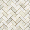 Calacatta Oliva Marble 1X2 Herringbone Mosaic Tile in polished or honed finish