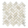 Calacatta Oliva Marble 1X2 Herringbone Mosaic Tile in polished and honed finishes