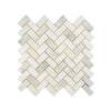 Calacatta Oliva Marble 1X2 Herringbone Mosaic Tile in polished and honed finishes