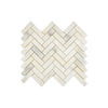 Calacatta Oliva Marble 1X3 Herringbone Mosaic Tile showcasing elegant marble pattern