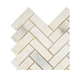 Calacatta Oliva Marble 1X3 Herringbone Mosaic Tile in polished or honed finish