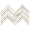Calacatta Oliva Marble 1X6 Herringbone Mosaic Tile in polished and honed finish