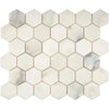Calacatta Oliva Marble 2-inch Hexagon Mosaic Tile in polished or honed finish