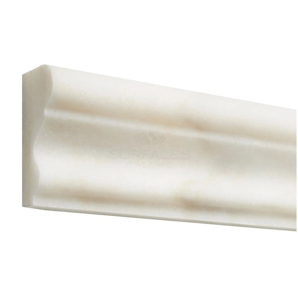 Creamy white decorative molding from Calacatta Oliva Marble 2X12 Milano Trim polished finish