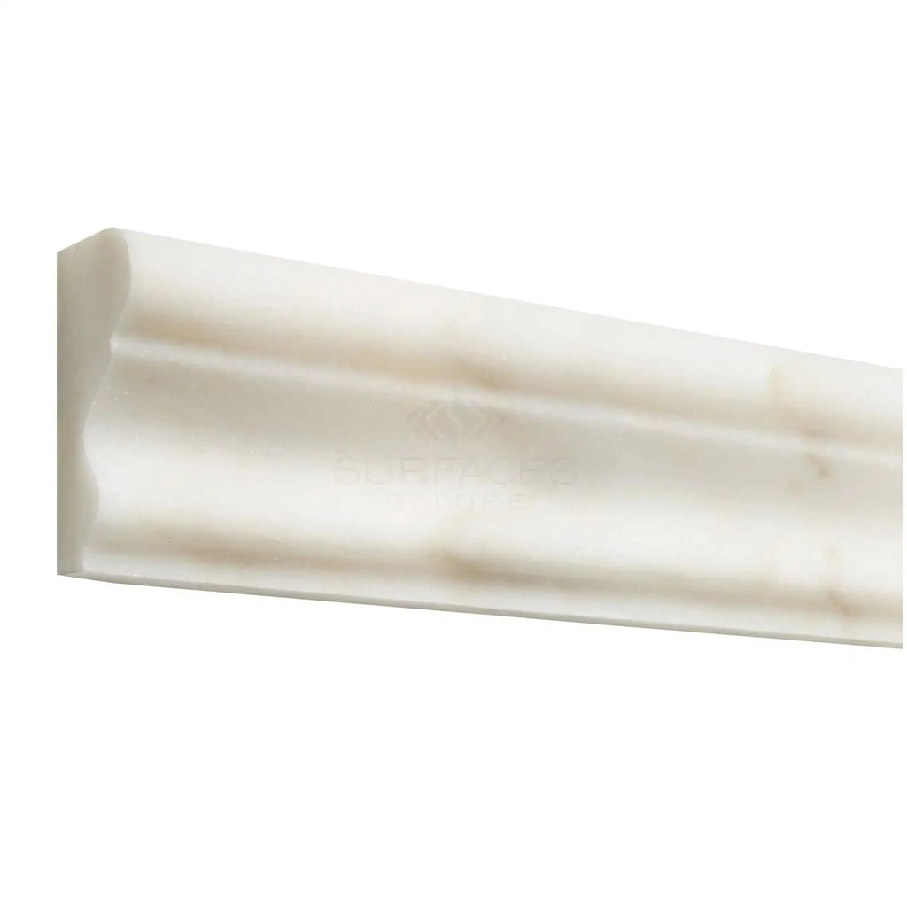 Decorative marble trim featuring Calacatta Oliva Marble Milano Molding in polished finish