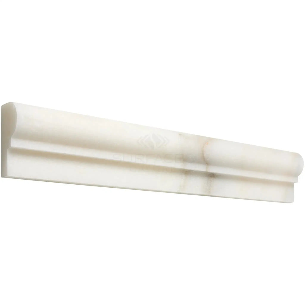 Calacatta Oliva Marble 2X12 OG-1 Polished Single-Step Chair Rail Trim in White Marble