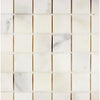 Calacatta Oliva Marble 2X2 Mosaic Tile showcases elegant white marble in refined finish