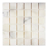 Calacatta Oliva 2X2 Polished or Honed White Marble Mosaic Tile Display