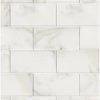 Calacatta Oliva Marble 2X4 Brick Deep-Beveled Mosaic Tile in White Marble Subway Style