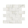 White marble brick mosaic tile from Calacatta Oliva 2X4 polished-honed collection