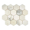 Calacatta Oliva Marble 3 inch Hexagon Mosaic Tile Sheet in Polished or Honed Finish