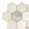 Calacatta Oliva Marble 3 Inch Hexagon Mosaic Tile in Polished and Honed Finish