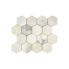 Calacatta Oliva Marble 3 inch Hexagon Mosaic Tile in polished and honed finish