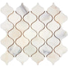 Calacatta Oliva Marble 3 inch Arabesque Mosaic Tile in polished or honed finish