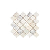 Calacatta Oliva Arabesque Marble Mosaic Tile in polished and honed finishes