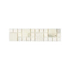 Rectangular white tile mosaic of Calacatta Oliva Marble 3X12 Rimini Border polished or honed