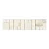 Rectangular white mosaic tile from Calacatta Oliva Marble Rimini Border collection