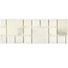 Off-white square tile mosaic from Calacatta Oliva Marble 3X12 Rimini Border polished finish