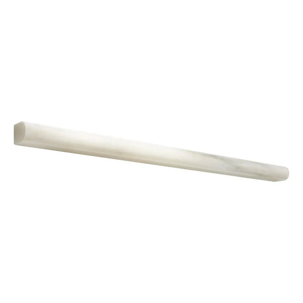 Tapered square-ended Calacatta Oliva white marble rod for molding applications