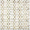 Calacatta Oliva Marble 5/8X5/8 Staggered Mosaic Tile in White Mosaic Sheet format