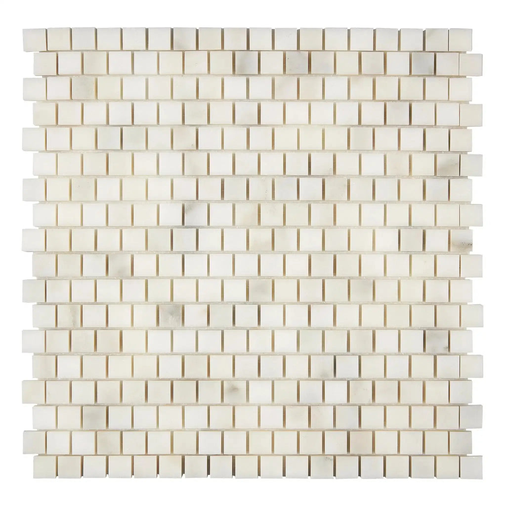 Calacatta Oliva Marble 5/8X5/8 Staggered Mosaic Tile Sheet in Polished Finish