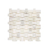 Woven white marble mosaic tile in Calacatta Oliva Marble Basketweave polished or honed