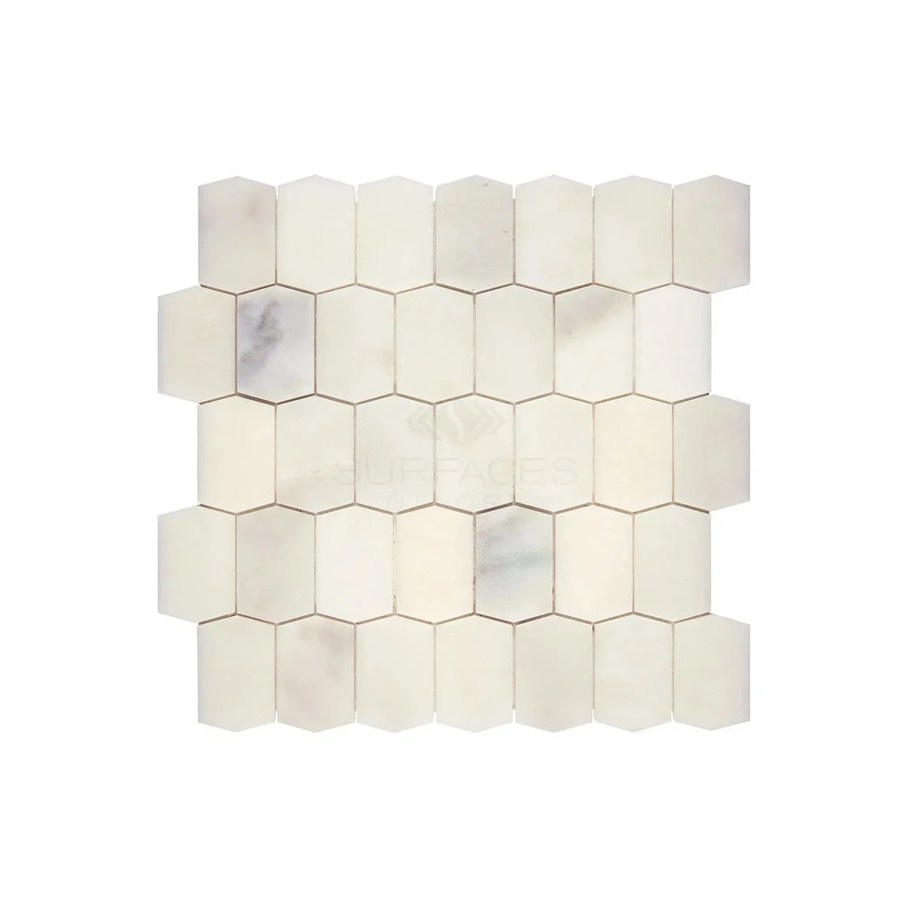 Calacatta Oliva White Marble Picket Tile Mosaic Polished or Honed for elegant decor