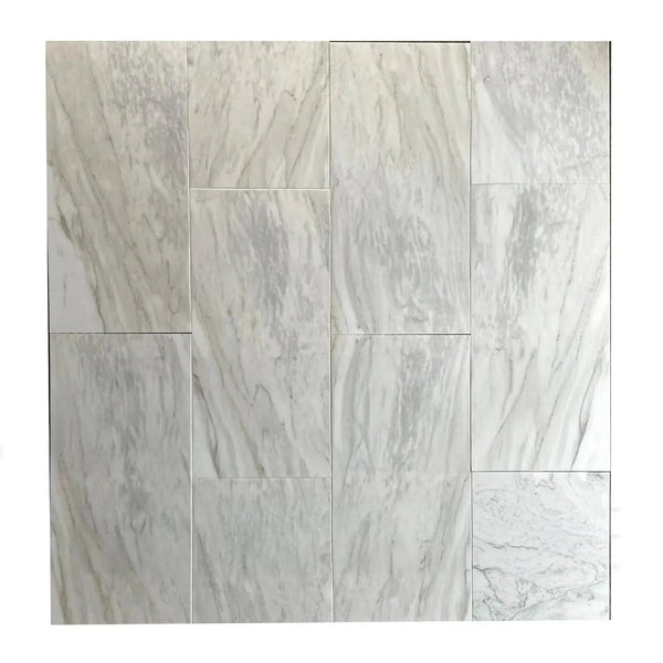 Calacatta Standart 12X24 Polished Marble Tile with elegant marble-patterned arrangement